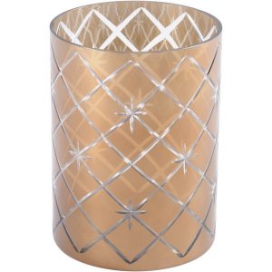 Copper glass hurricane lantern